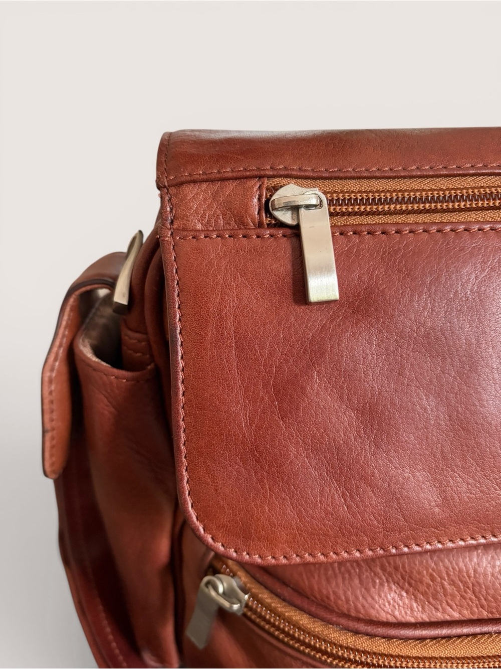 Leather Crossbody Sling Belt Bag in Brown - Picture 4 of 16
